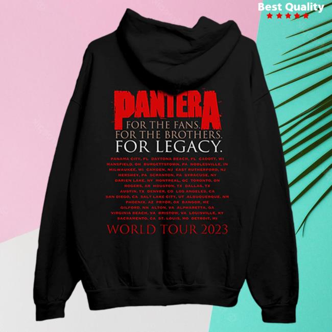 Official Pantera Merch Store Shop Pantera World Tour 2023 Black Shirt New Official Pantera Merch Store Shop Pantera World Tour 2023 Black Shirt New