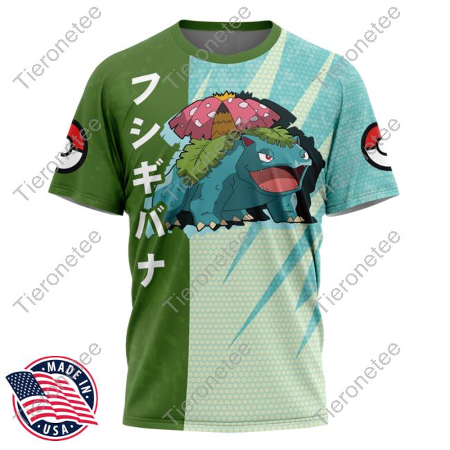 Official Anime Ape Clothing Venusaur Attack Pokemon Shirts Animeape