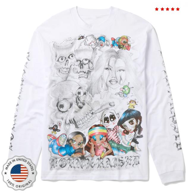 Official Born X Raised Merch Store Shop Vargas Longsleeve: White BornxRaised
