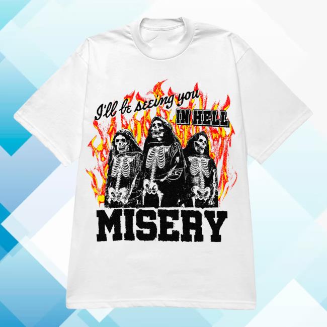 Official Misery Worldwide In Hell Graphic Print White Shirt 2023