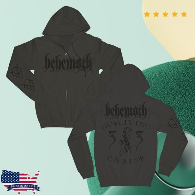 Behemoth 33 Laurel On Olive Zip Pullover Hoodie