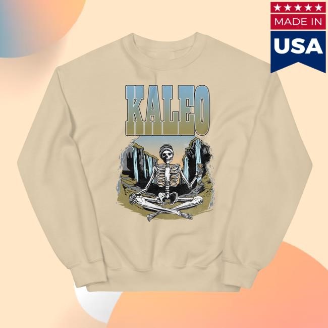 Official Kaleo Merch Shop | Meditating Skeleton Crewneck New | Kaleo Clothing Apparel Officialkaleo
