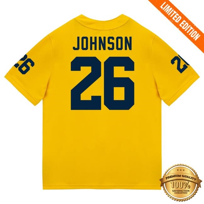 Michigan Wolverines #26 Donovan Johnson Student Athlete Maize Football Jersey Tshirt The M Den Shop
