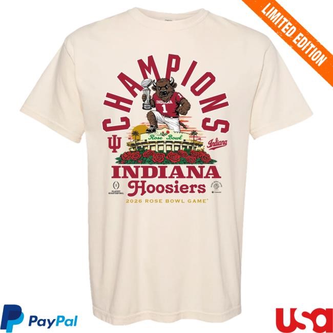 Authentic Bison Rose Bowl Champions T-Shirt Indiana Hoosiers NCAA