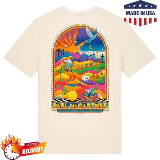 Official Paul Mccartney Shop Got Back 2025 Palm Desert Event Tee