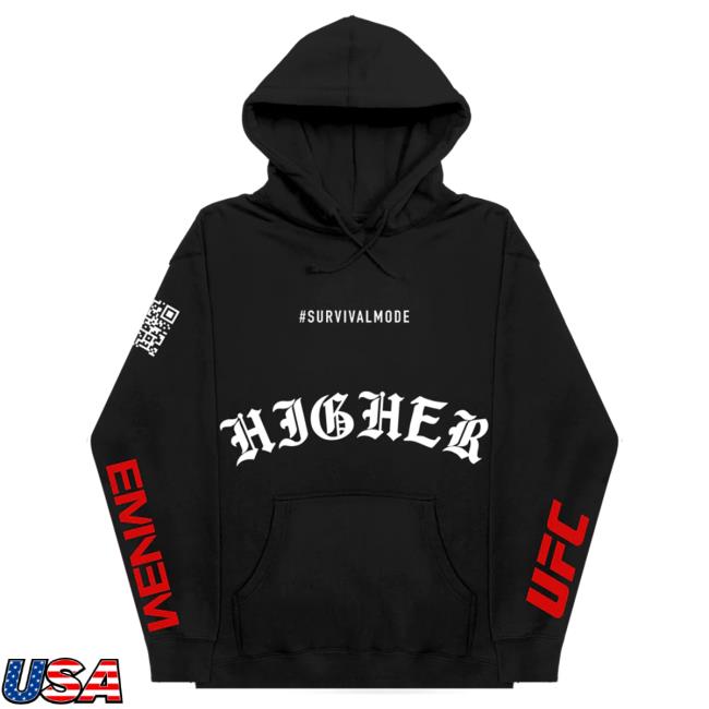 Official Eminem Store Merch Slim Shady Ufc X Eminem Higher LS Tee (Black) SlimShady Clothing Shop