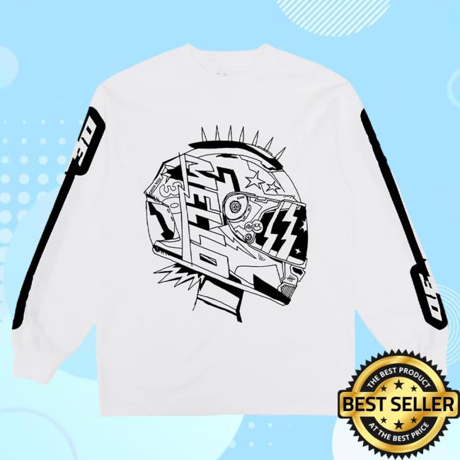 Official Marshmello Apparel Clothing Merch Store Marshmello Racing Helmet L/S Long Sleeve Tee Marsh Mello Shop