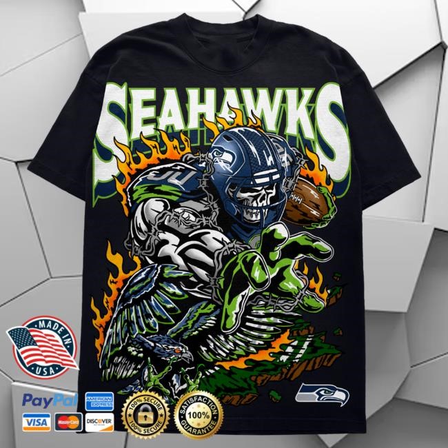 Graphic NFL FootBall NLF Seahawks Soar T-Shirt - Blue Legacy Style