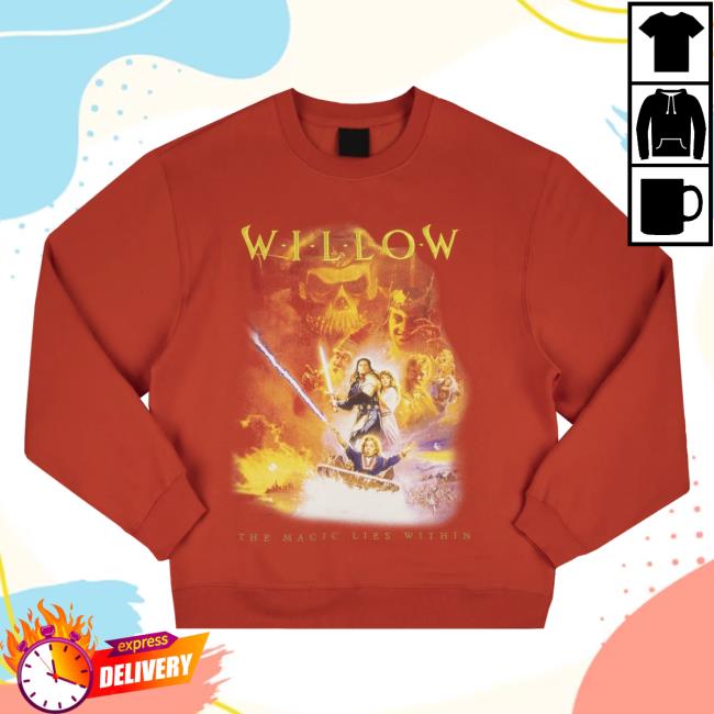 Official Heroes And Villains Clothing Store Merch Willow Vintage Poster Orange Hoody HeroesandVillains