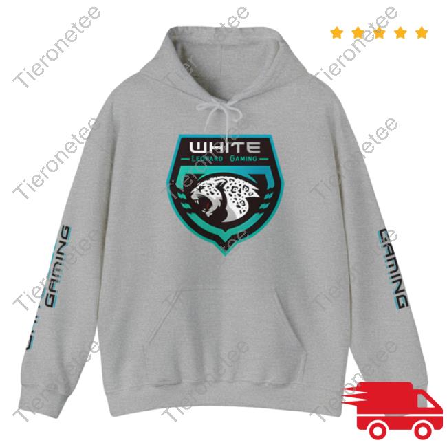 Official Soar Dogg White Leopard Gaming Hooded Sweatshirt Grey