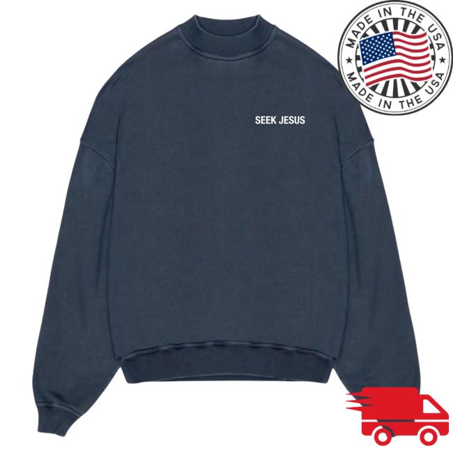 Official Seek Jesus Merch Store Seek Jesus - Hooded Sweatshirt Navy Seek Jesus Apparel Clothing SeekJesus