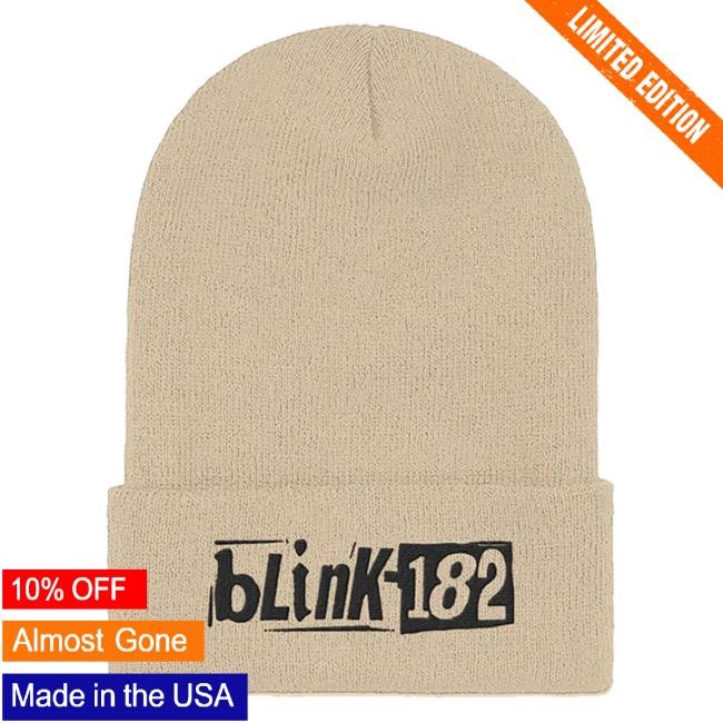 Blink 182 Merch Blink-182 Tan Logo Beanie