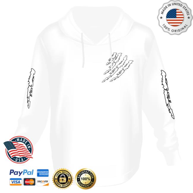 Official 6ix9ine Merch Store Tekashi 6Ix9ine White Popover Hoodie Tata Claw White