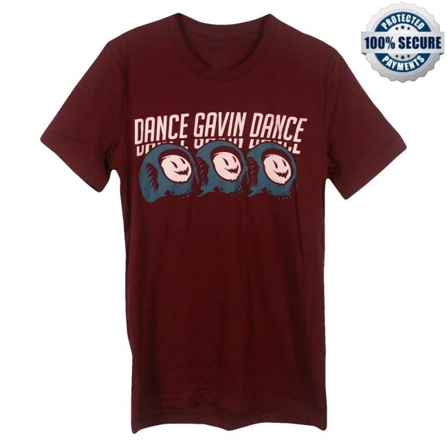 Official Dance Gavin Dance Merch Faces Maroon New Shirt DanceGavinDance