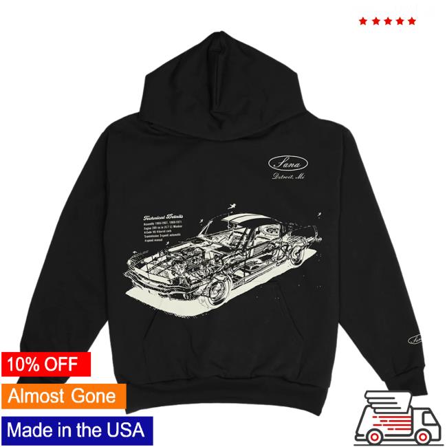 Official Sana Detroit Red Wings Sana Detroit '67 Mustang Hooded Sweatshirt - Black