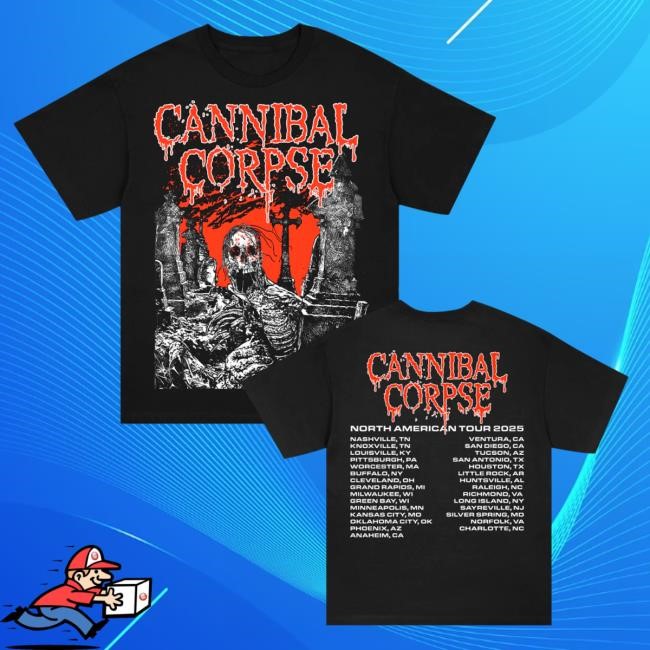 Official Cannibal Corpse Graveside 2025 Tour New Shirt (Black)