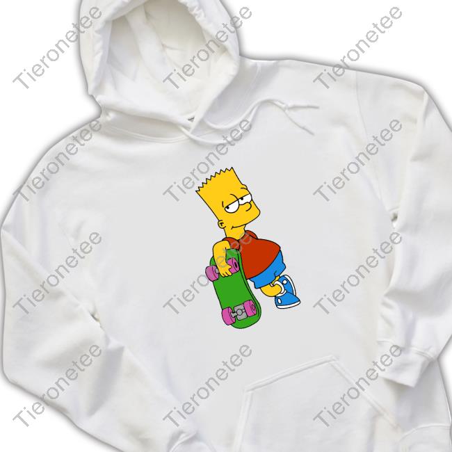 Bart Simpson Skis Long Sleeve Tee Shirt