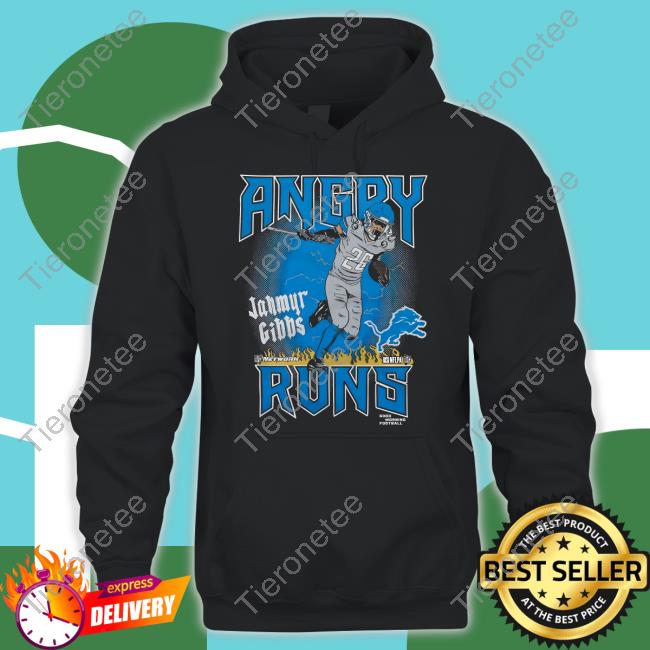Official Homage Merch Angry Runs Lions Jahmyr Gibbs Shirt Kyle Brandt
