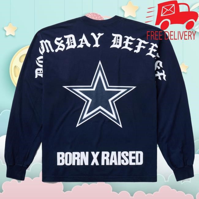 Official Born X Raised + Cowboys "Doomsday" Long Sleeve Shirt: Navy NFL 2025 Kickoff