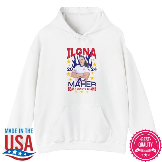 Official Ilona Maher Merch Store Shop Ilona Maher Maher-Spangled Banner Popover Hoodie IlonaMaher