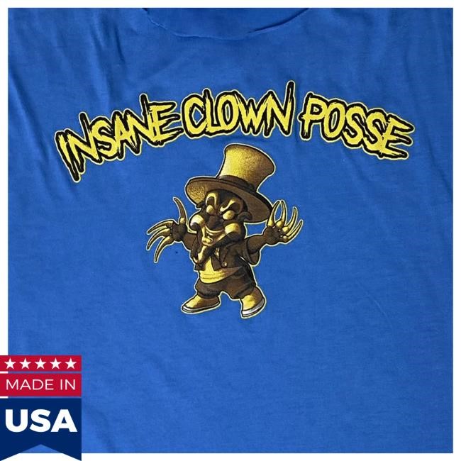 Official Icp Merch Clothing Store Insane Clown Posse "Baby Ringmaster" Womens Raw Edge Tank Top In Blue Shirt