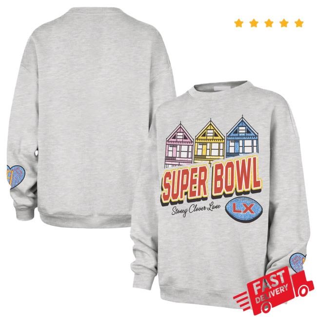 Gray Oversized Sweatshirt Super Bowl LX NFL Football NFL Tailgate