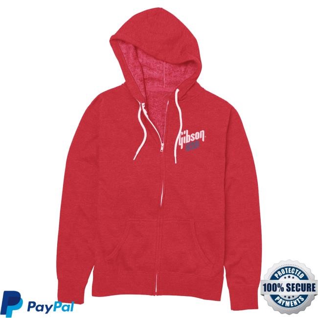 Official Gibson Merch Store Shop Gibson USA Fullzip Hoodies (Red), Exclusive Gibson Band