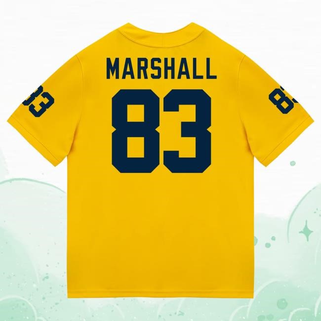Michigan Wolverines #83 Zack Marshall Student Athlete Maize Football Jersey Shirt The M Den Shop