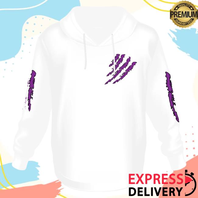 Official 6ix9ine Merch Store Tekashi 6Ix9ine White Hoodie Tata Claw Purple