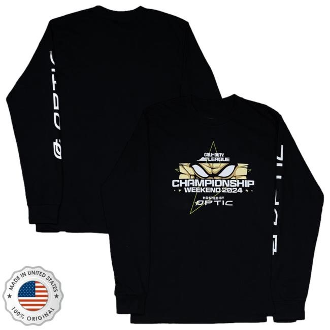 Official OpTic Texas Merch Optic Champs 24 Black Long Sleeve Tee Shirt