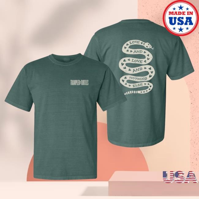 Official Trampled By Turtles Merch Love Snake Tshirt - Blue Spruce