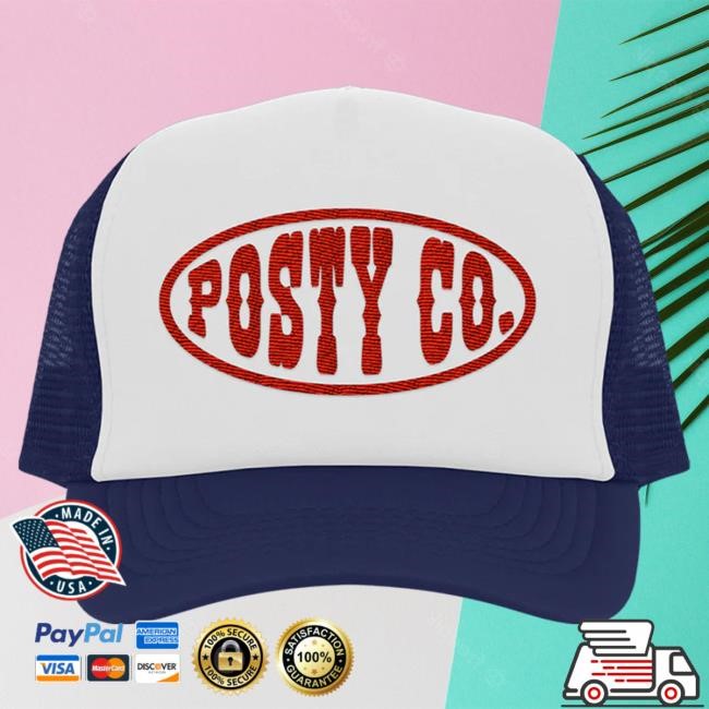 Official Post Malone Merch Store Posty Co Trucker Hat Navy