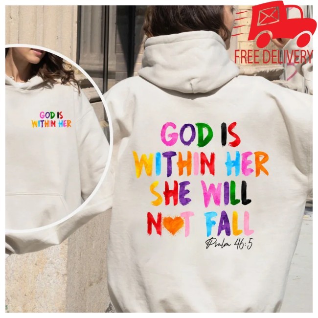 Guidingcross God Is Within Her She Will Not Fall Christian Fleece Hoodie Set Hoodie