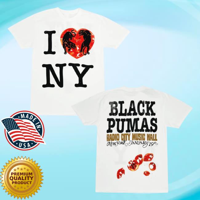 Official Hello Merch Black Pumas I Love Ny Hot Shirt HelloMerch