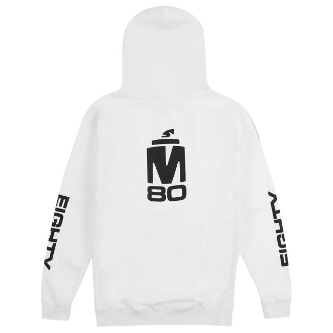 M80 Shop Merch Essentials Signature Sleeve Hoodie White Official M80 Shop Merch Essentials Signature Hoodie New White