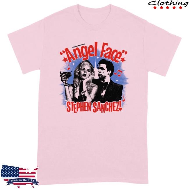 Official Stephen Sanchez Merch Store Double Pink Angel Face Hot Shirt