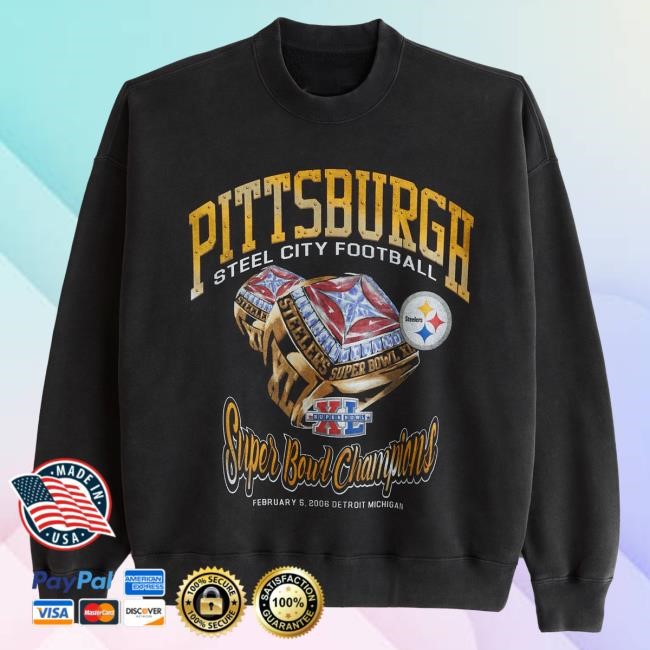 Official Abercrombie And Fitch Apparel Pittsburgh Steelers Graphic Crewneck Sweatshirt NFL by Abercrombie