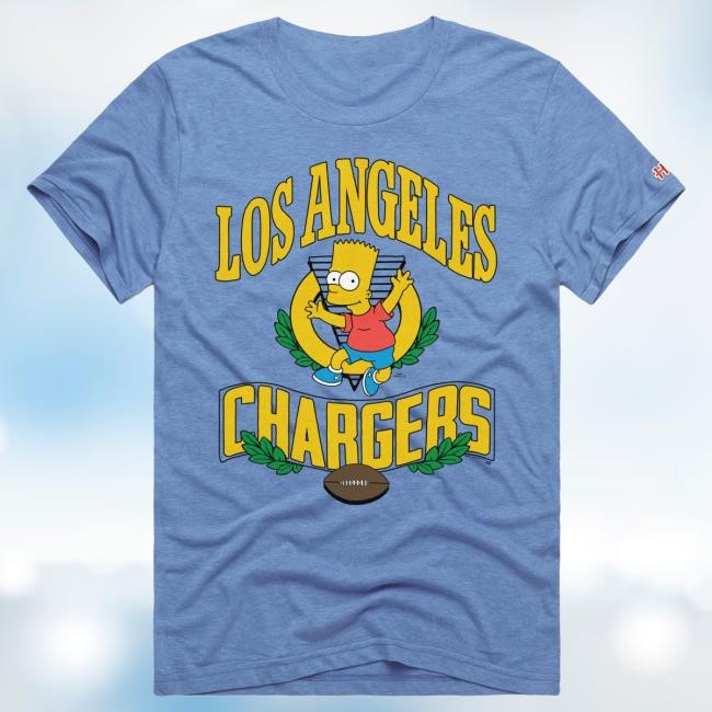 Official Los Angeles Chargers Homage x The Simpsons Unisex Tees - Powder Blue