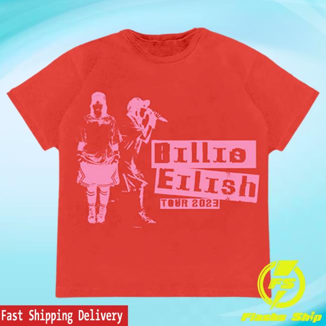 Official Interscope Records BillieEilish Merch Clothing Store Billie Eilish Headline Red Tour 2023 T-Shirt