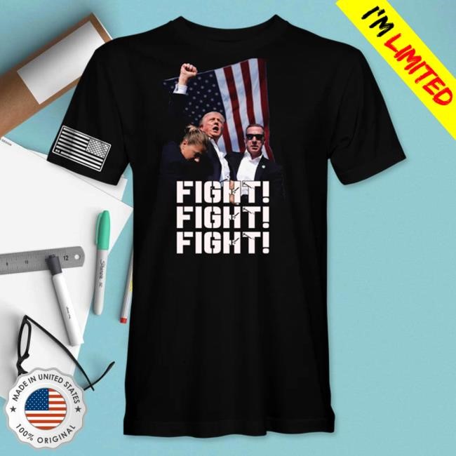 Trump Fight, Fight, Fight S/S Shirt | Vote Donald Trump | USA Flag | Best Not Miss
