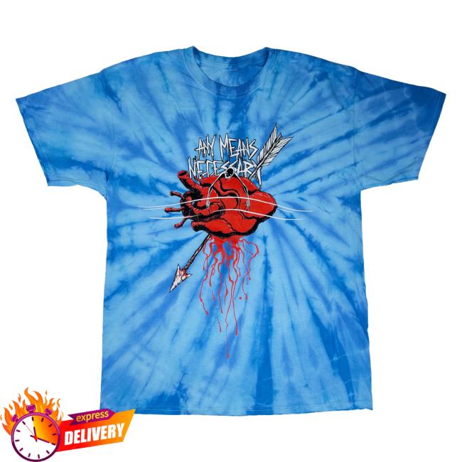 Official Any Means Necessary Clothing Tie Dye Down with the Ship Shirt New Baby Blue Tie-Dye
