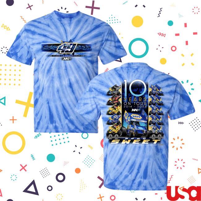 Official Brad Sweet Racing Store Brad Sweet Racing Store An Outlaw Decade Top Shirt Royal Tie Dye