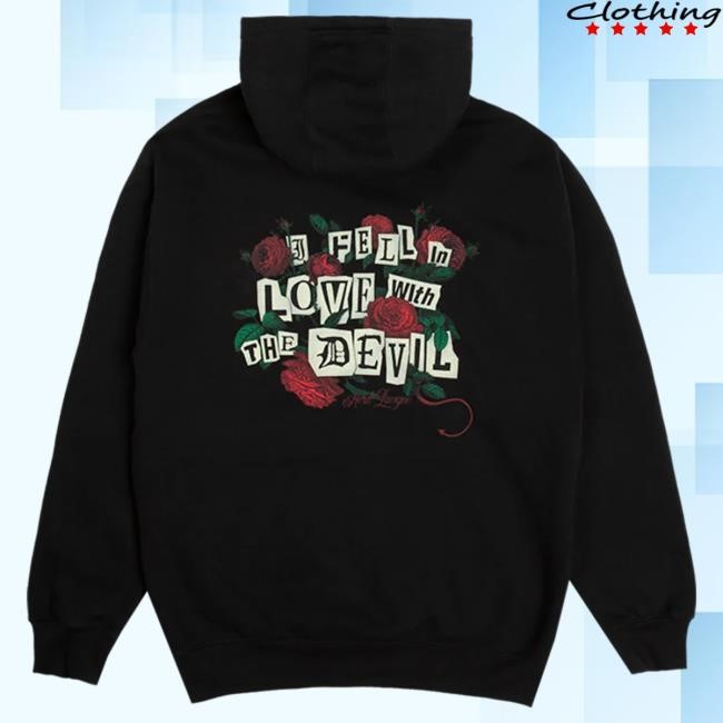 Official Avril Lavigne Merch Store Avril Lavigne I Fell In Love With The Devil Roses Zip-Up Attractive Hoodie AvrilLavigne