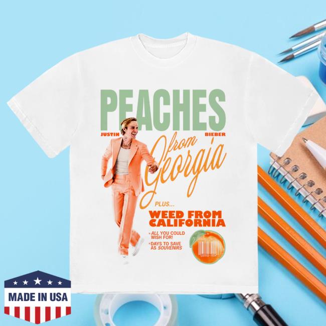 Official Justin Bieber Merch Store Shop Justin Bieber Peaches Tees (Green) JustinBieber Apparel Clothing