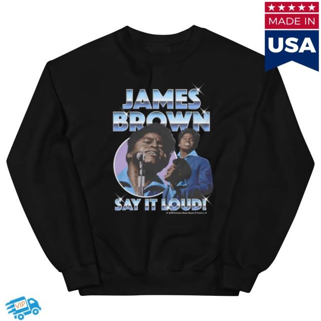Official James Brown Store Shop James Brown Say It Loud Chrome Crewneck