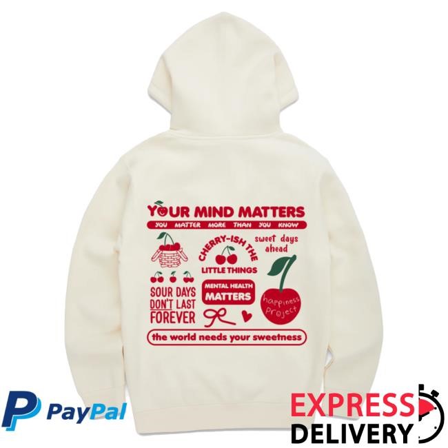 Official Happiness Project Cherry Hooded Sweatshirt - Cream