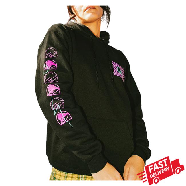 Official Taco Bell Apparel Clothing Store Shop Crimped Style Black Hoodie Tacobell Merch