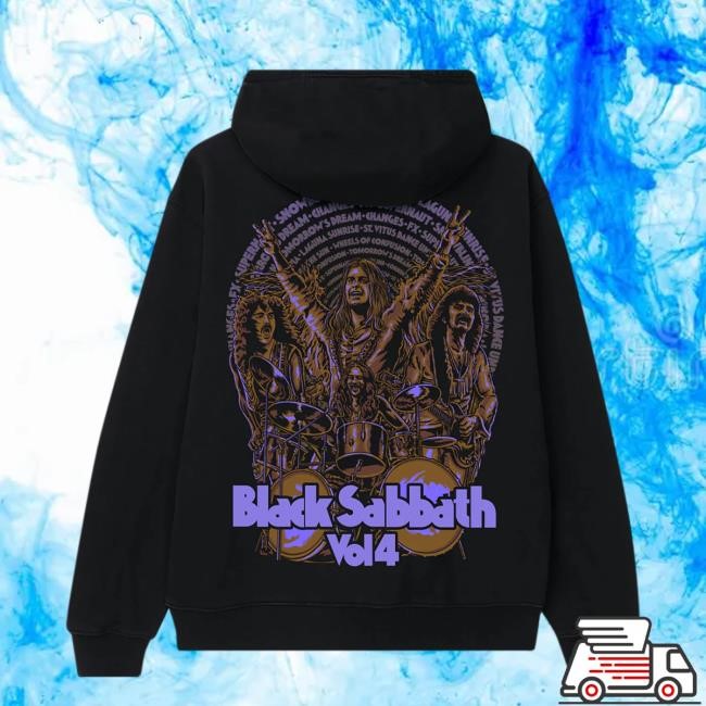 Black Sabbath Vol. 4 Purple Pullover Hoodie Black Sabbath Merch