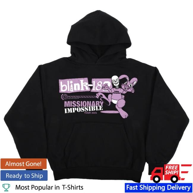Official Blink 182 Store Blink-182 Online Ceramics Missionary Impossible Tour Exclusive Hooded Sweatshirt Blink182