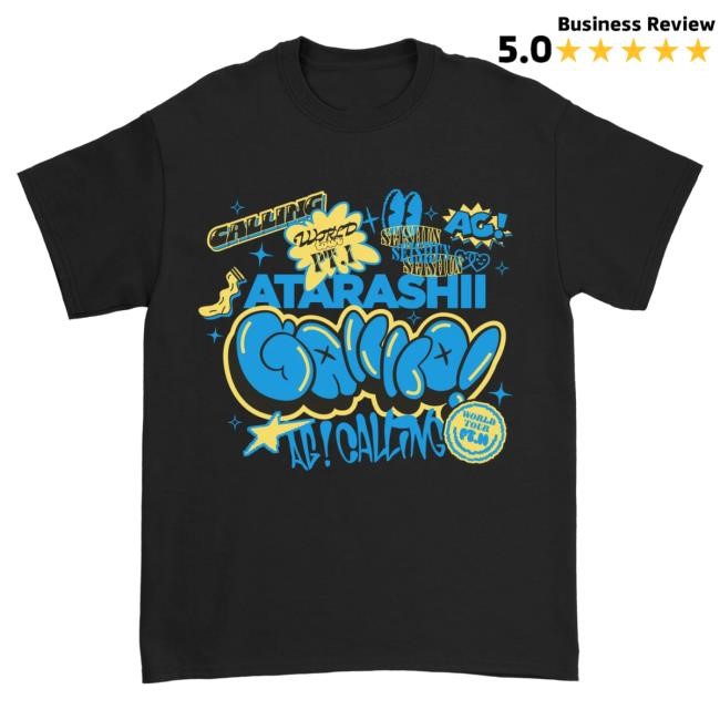 Official Atarashii Gakko Merch AG! Calling Blue & Black Tour New Shirt